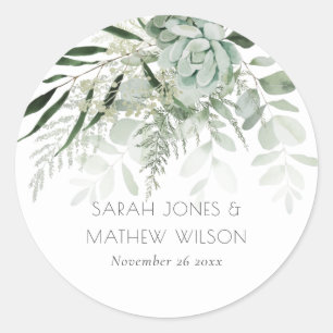 Sticker Rond Mariage de feuillage de feuillage vert de la Ferne