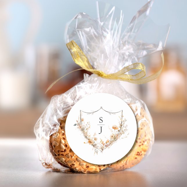 Sticker Rond Mariage de Fleur sauvage Peach (Créateur téléchargé)