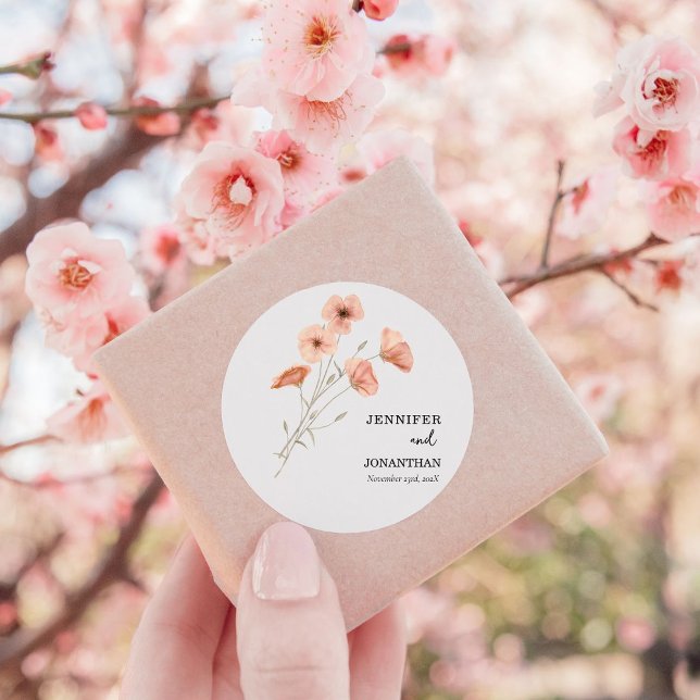 Sticker Rond Mariage de fleurs d'oranges (Créateur téléchargé)