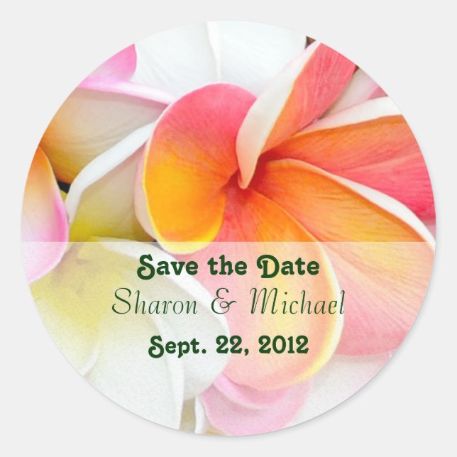 Sticker Rond Mariage de fleurs Plumeria (Devant)