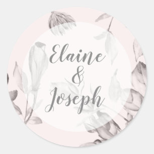 Sticker Rond Mariage de fleurs sauvages rustiques