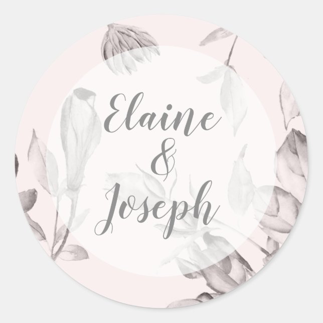 Sticker Rond Mariage de fleurs sauvages rustiques (Devant)