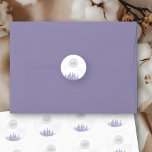 Sticker Rond Mariage de forêt d'hiver Simple Monogramme Aquarel<br><div class="desc">Autocollants de mariage d'hiver avec monogramme et aquarelle pittoresque design dans les tons lavande. La scène de la neige présente un paysage romantique de forêt de montagne avec des pins. Vous pouvez ajouter les initiales de la mariée et du marié et, si vous voulez des produits correspondants, s'il vous plaît...</div>
