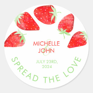 Sticker Rond Mariage de fraise mignonne Étaler l'amour