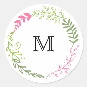 Sticker Rond Mariage de germination rustique de printemps de Bo