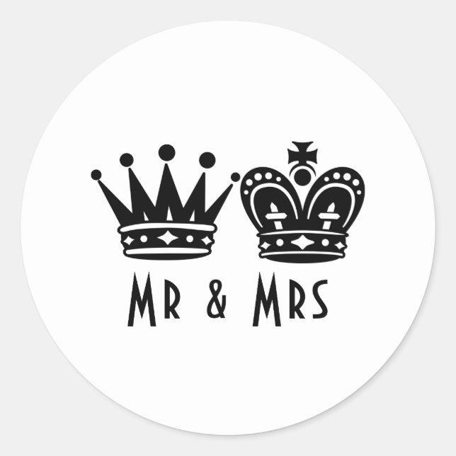 Sticker Rond Mariage De Jeu King And Queen Chess Board (Devant)