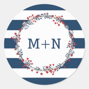 Sticker Rond Mariage de la couronne rouge de la Marine sceau 39