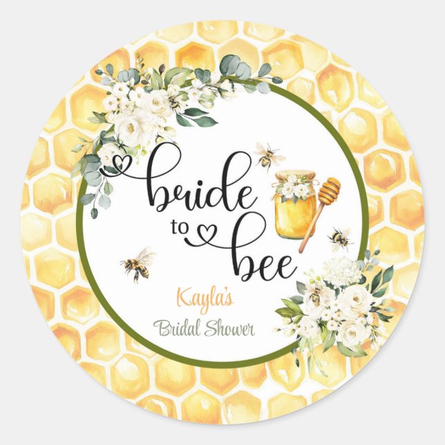Sticker Rond Mariage de la future mariée (Devant)