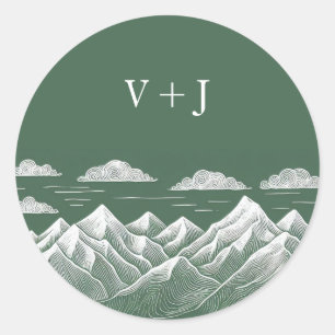 Sticker Rond Mariage de la montagne verte