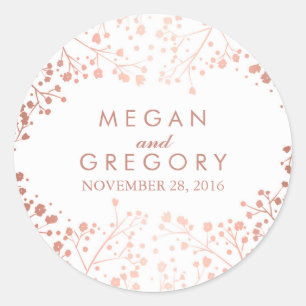 Sticker Rond Mariage de la respiration pour bébé blanc et Rose