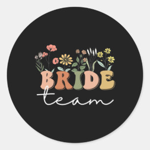 Sticker Rond Mariage de l'équipe de mariée Fleur sauvage de mar