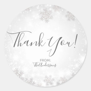 Sticker Rond Mariage de l'hiver Wonderland White Sparkakes