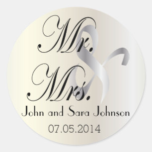 Sticker Rond Mariage de M. & Mme.   Personnaliser