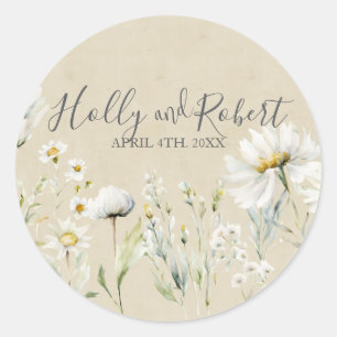 Sticker Rond Mariage de marguerite