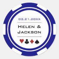 Mariage de marine Blue and White Poker Chip Casino