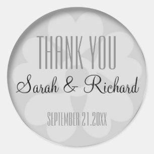 Sticker Rond Mariage de Merci d'argent personnalisé