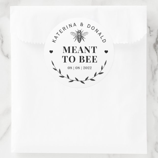 Sticker Rond Mariage de miel d'abeille (Sac)