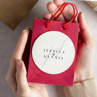 Sticker Rond Mariage de monogramme minimaliste moderne