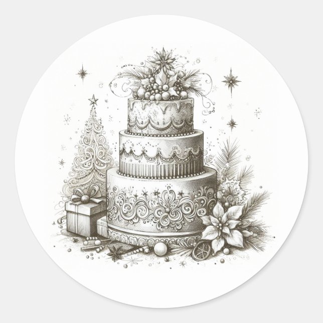 Sticker Rond Mariage de Noël (Devant)