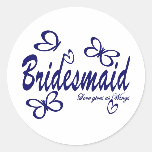 Sticker Rond Mariage de papillon/ domestique (Devant)