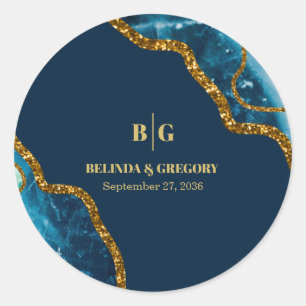 Sticker Rond Mariage de Parties scintillant de la géométrie de 