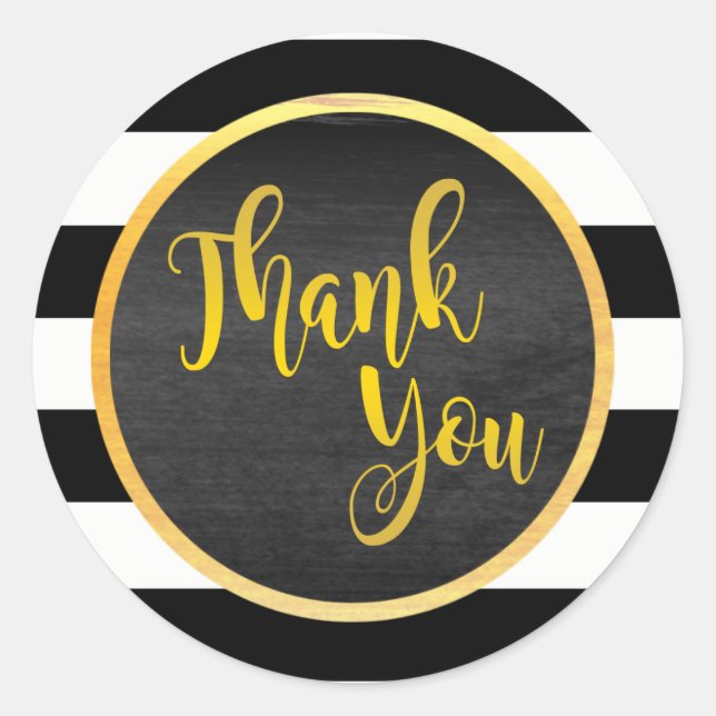 Sticker Rond Mariage de Parties scintillant Merci or (Devant)