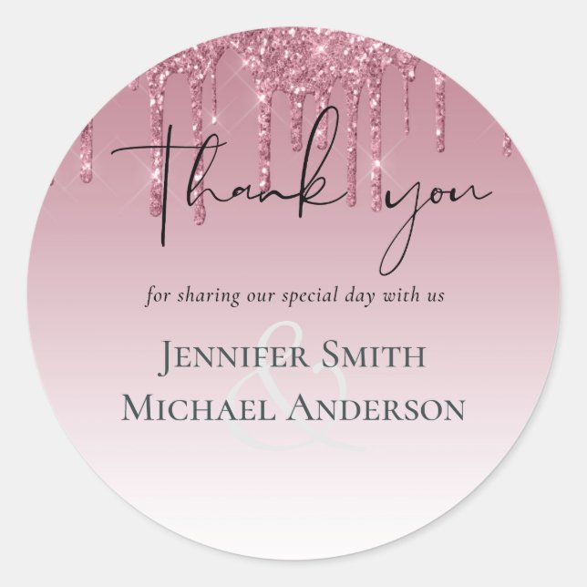 Sticker Rond MARIAGE de Parties scintillant rose BUDGET (Devant)