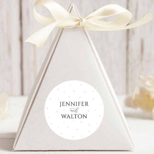 Sticker rond Mariage de perles blanches (Créateur téléchargé)