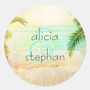 Sticker Rond Mariage de plage