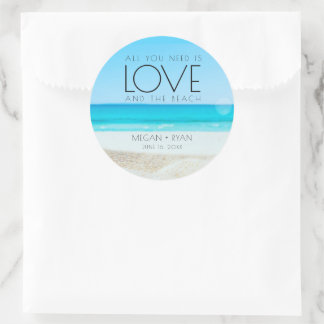 Sticker Rond Mariage de plage de destination