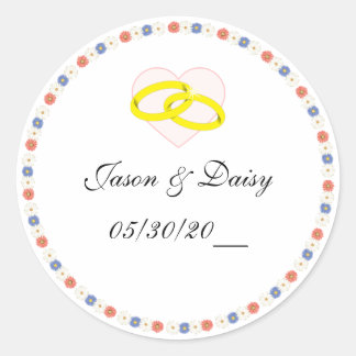 Sticker Rond Mariage de printemps (autocollant)