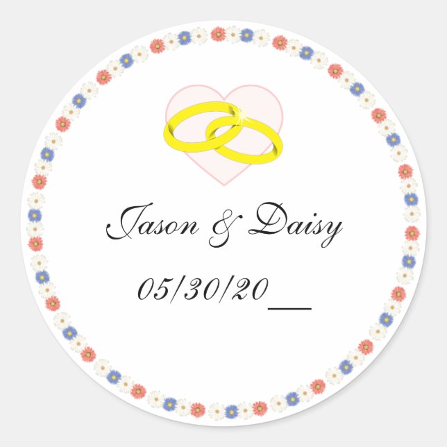 Sticker Rond Mariage de printemps (autocollant) (Devant)