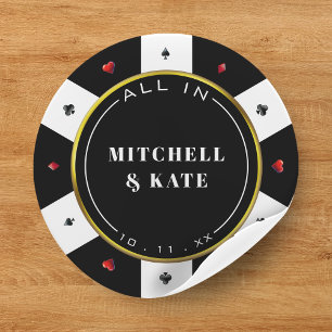 Sticker Rond Mariage de puces de poker