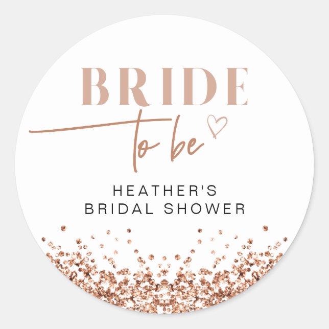 Sticker Rond Mariage de rêve Rose Gold Blush Rose Fête de futur (Devant)