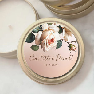 Sticker Rond Mariage de Rose de thé