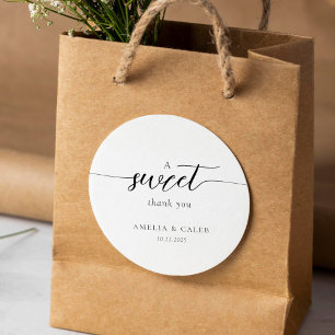Sticker Rond Mariage de script minimaliste moderne