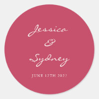 Mariage de script rouge magenta minimaliste person