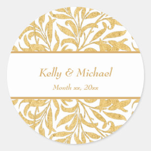 Sticker Rond Mariage de style Gold Elegant