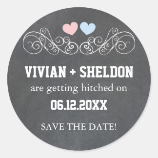 Sticker Rond Mariage de tableau de bord rose