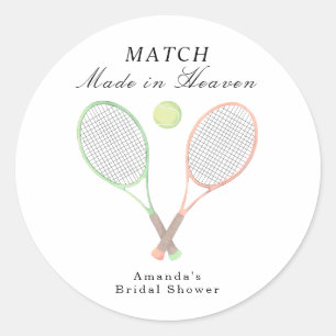 Sticker Rond Mariage de Tennis Faits au Paradis Enterrement de