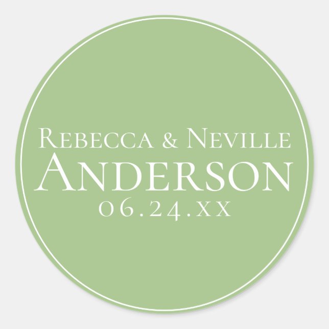 Sticker Rond Mariage de texte simple et élégant (Devant)
