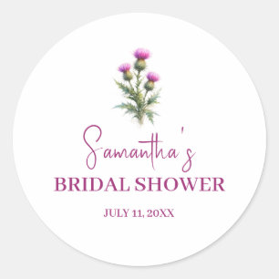 Sticker Rond Mariage de Thistle Écossais Fleur Violet
