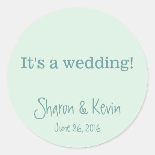 Sticker Rond Mariage de tons bleus