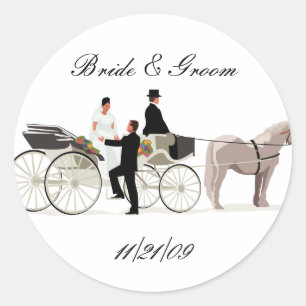 Sticker Rond Mariage de transport KRW sur mesure élégant Cheval