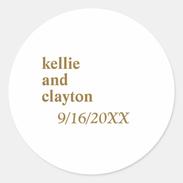 Sticker Rond Mariage de type moderne simple (Devant)