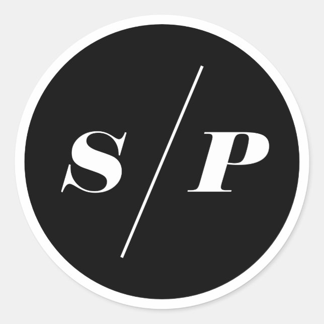 Sticker Rond Mariage de typographie italique noir gras (Devant)