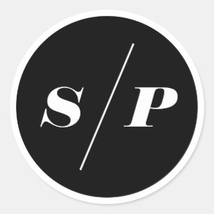 Sticker Rond Mariage de typographie italique noir gras