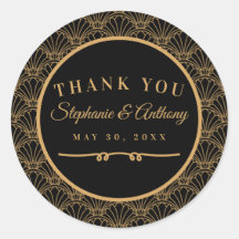 Mariage de ventilateur Art déco noir et or