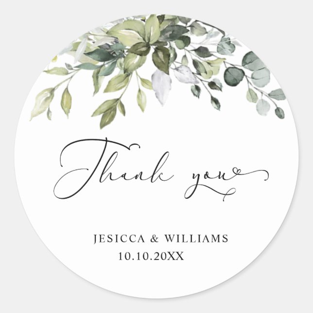 Sticker Rond Mariage de verdure Eucalyptus (Devant)