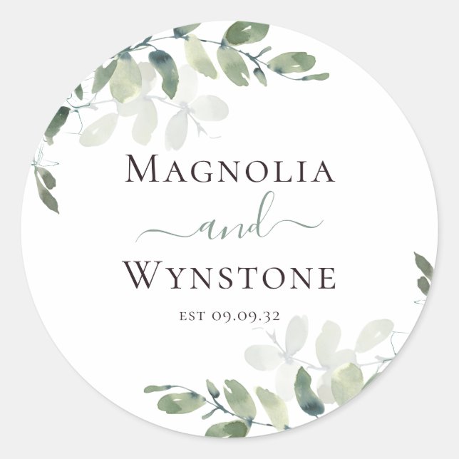 Sticker Rond Mariage de verdure Eucalyptus (Devant)